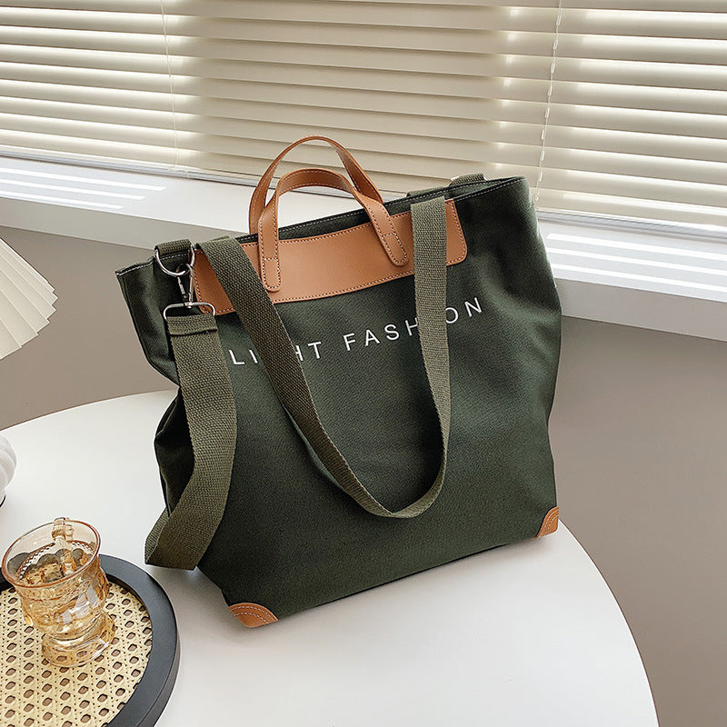 Canvas Large Capacity Shoulder Crossbody Bag in 5 Colors