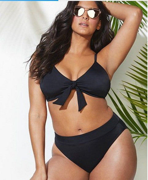 Plus Size Solid Color Bikini in 3 Colors M-4XL
