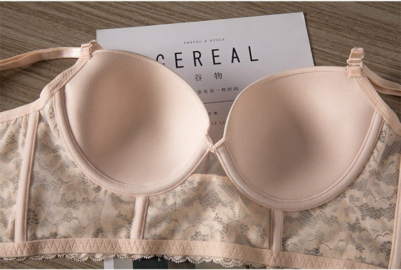Soutien-gorge dos nu sans coutures avec bretelles amovibles réglables et dentelle en 3 couleurs