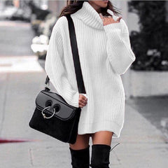 Long Sleeve Turtleneck Sweater Dress