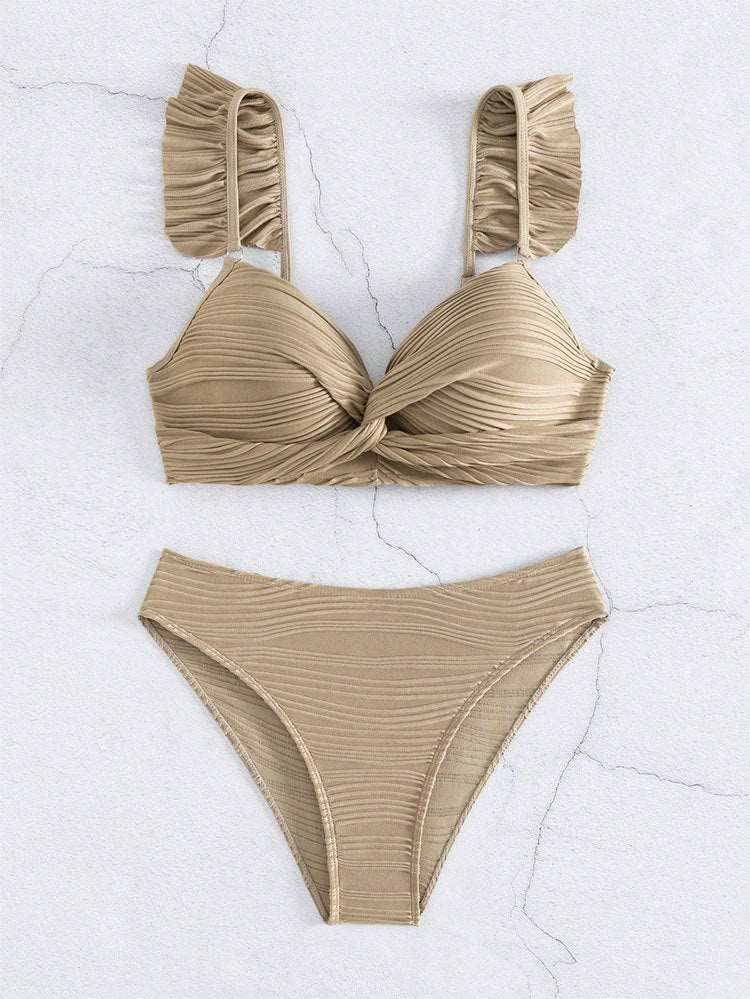 Solid Color Ruffled Bikini in 2 Colors S-XL