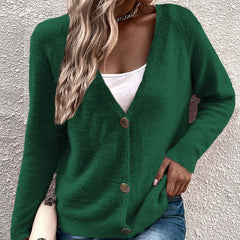 V-Neck Button Cardigan Sweater in 6 Colors S-L