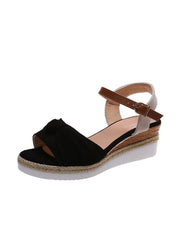 Wedge Sandals with Bowknot and Buckle in 3 Colors