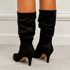 Suede Pointed Toe Stiletto Boots