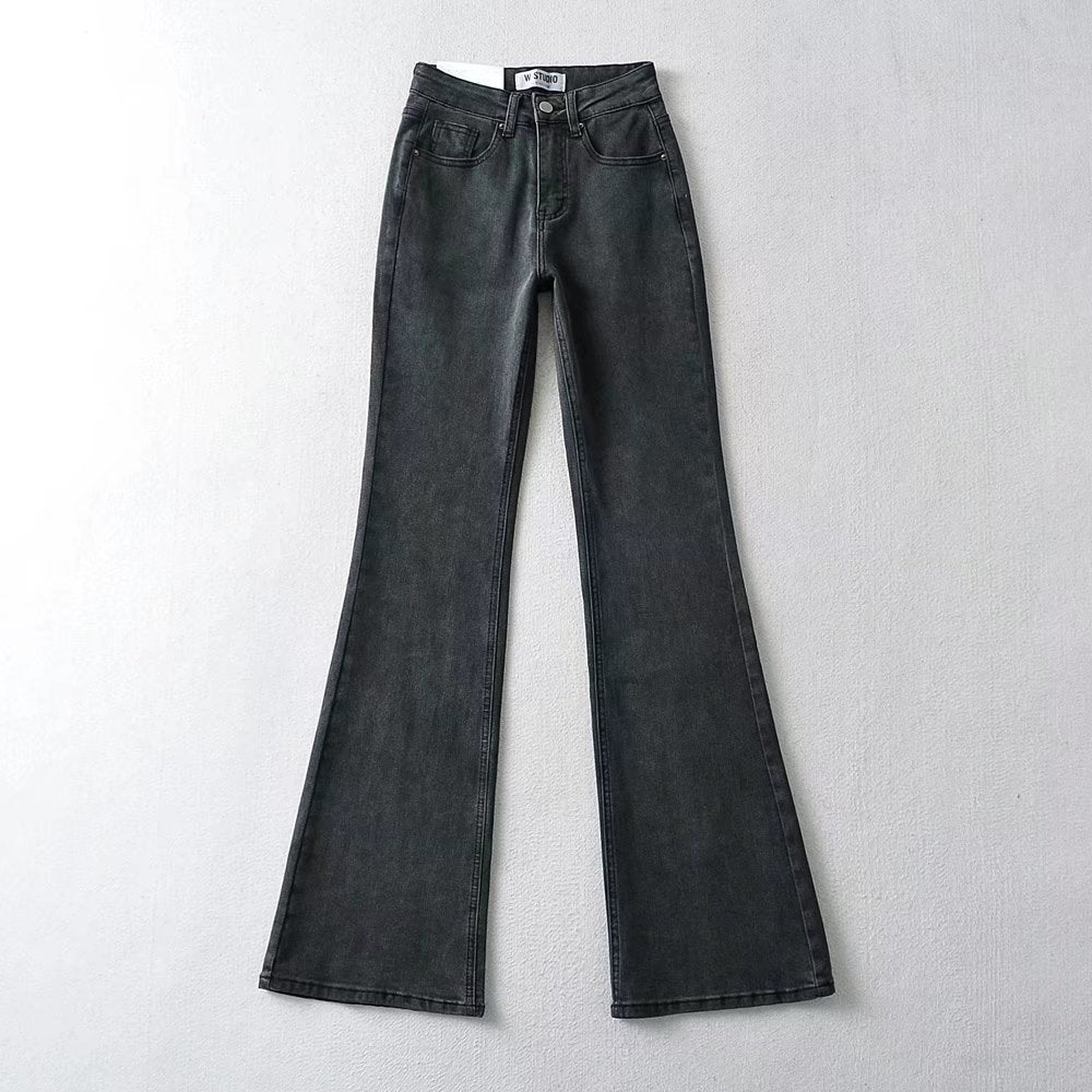Flare Jeans with Back Heart Pockets in 4 Colors XS-L