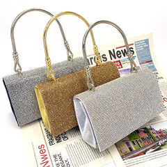 Elegant Hand Bag with Chain Shoulder Strap in 3 Colors