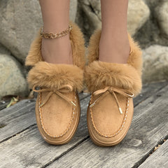 Plush Suede Platform Slippers