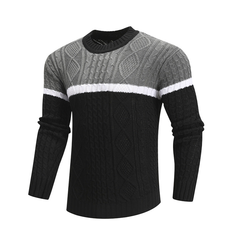 Men's Knit Long Sleeve Colorblock Sweater S-XXL