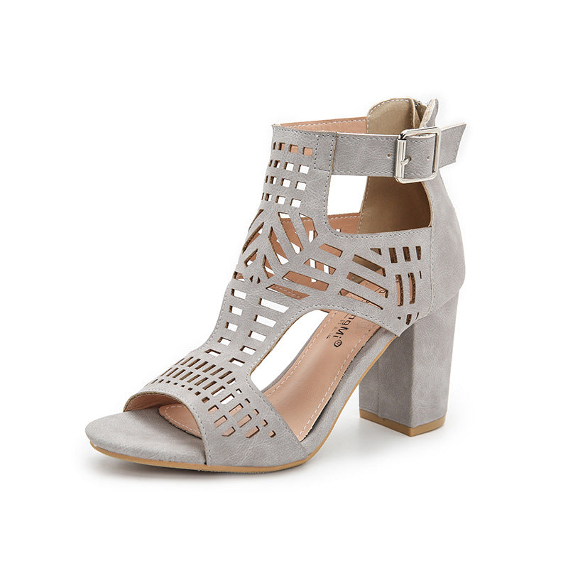 Open Toe Roman High Heel Shoes
