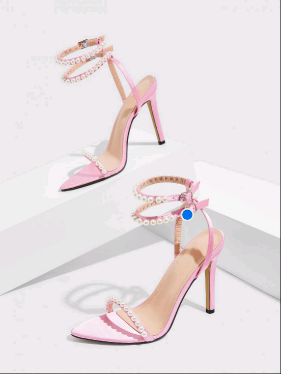 Fashionable pearl embellished high heels