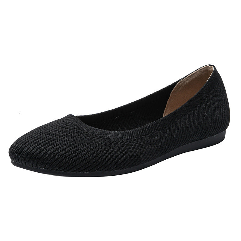 Solid Color Slip On Flats with Round Toe