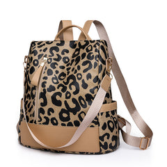 Waterproof Leopard Print Fashion Shoulder Bag Backpack