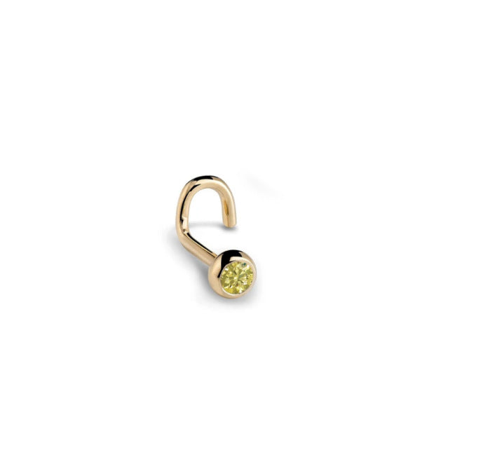 Nose Stud with Gem in 3 Colors and 4 Sizes