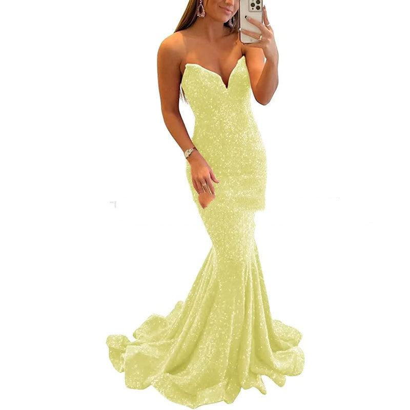 Sleeveless Sequin Fitted Prom Evening Dress in 7 Colors Sizes 4-24