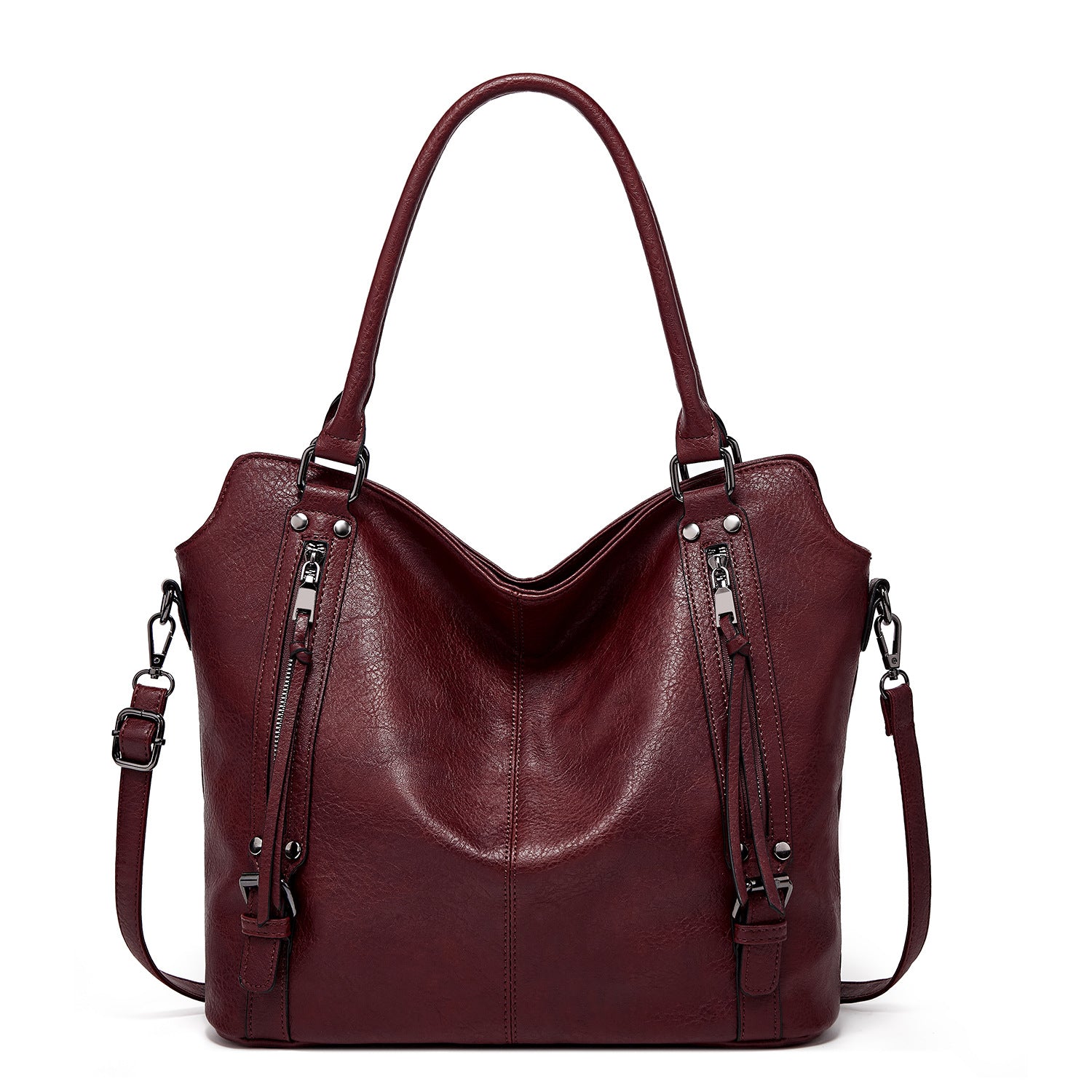 Double Zipper Large Capacity Shoulder Crossbody Bag in 5 Colors