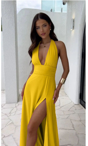 Halter Neck Floor Length Formal Dress
