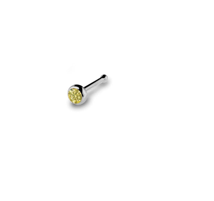 Nose Stud with Gem in 3 Colors and 4 Sizes