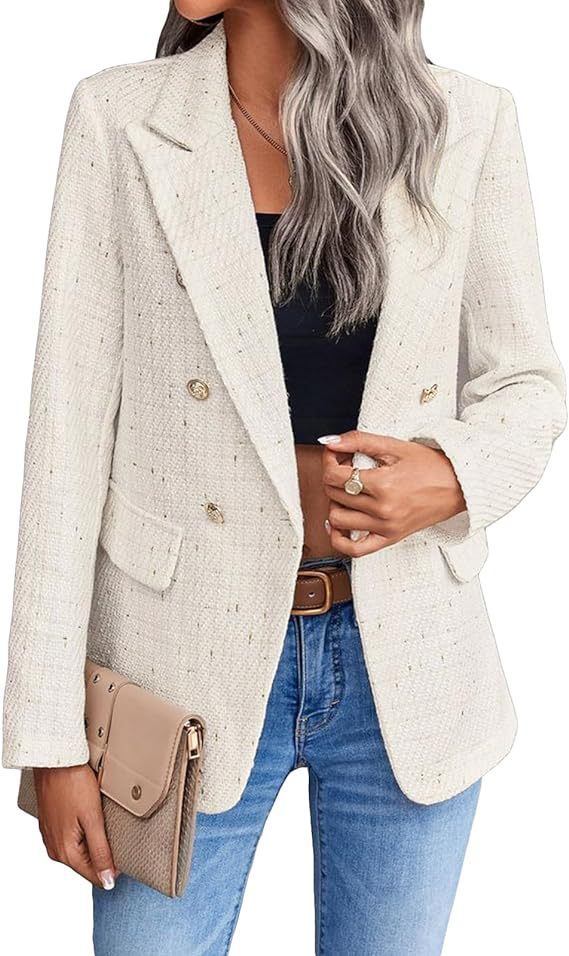 Single-Breasted Tweed Suit Jacket
