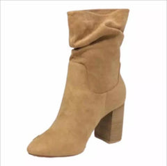 Suede Thick Heel Boots in 4 Colors