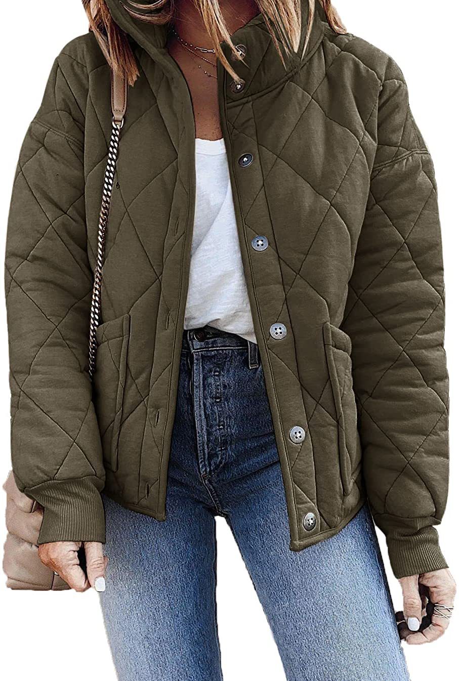 Long Sleeve Quilted Jacket with Pockets