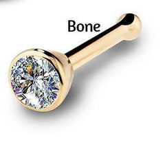 Nose Stud with Gem in 3 Colors and 4 Sizes