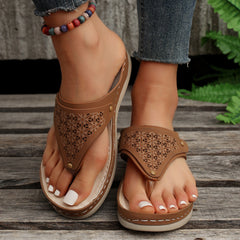 Solid Color Roman Thong Sandals