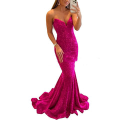 Sleeveless Sequin Fitted Prom Evening Dress in 7 Colors Sizes 4-24