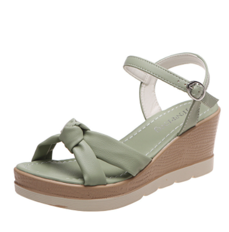 High Wedge Heel Sandals with Bowknot in 2 Colors