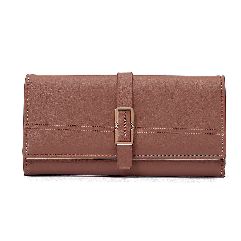 Solid Colour Tri-Fold Clutch Wallet