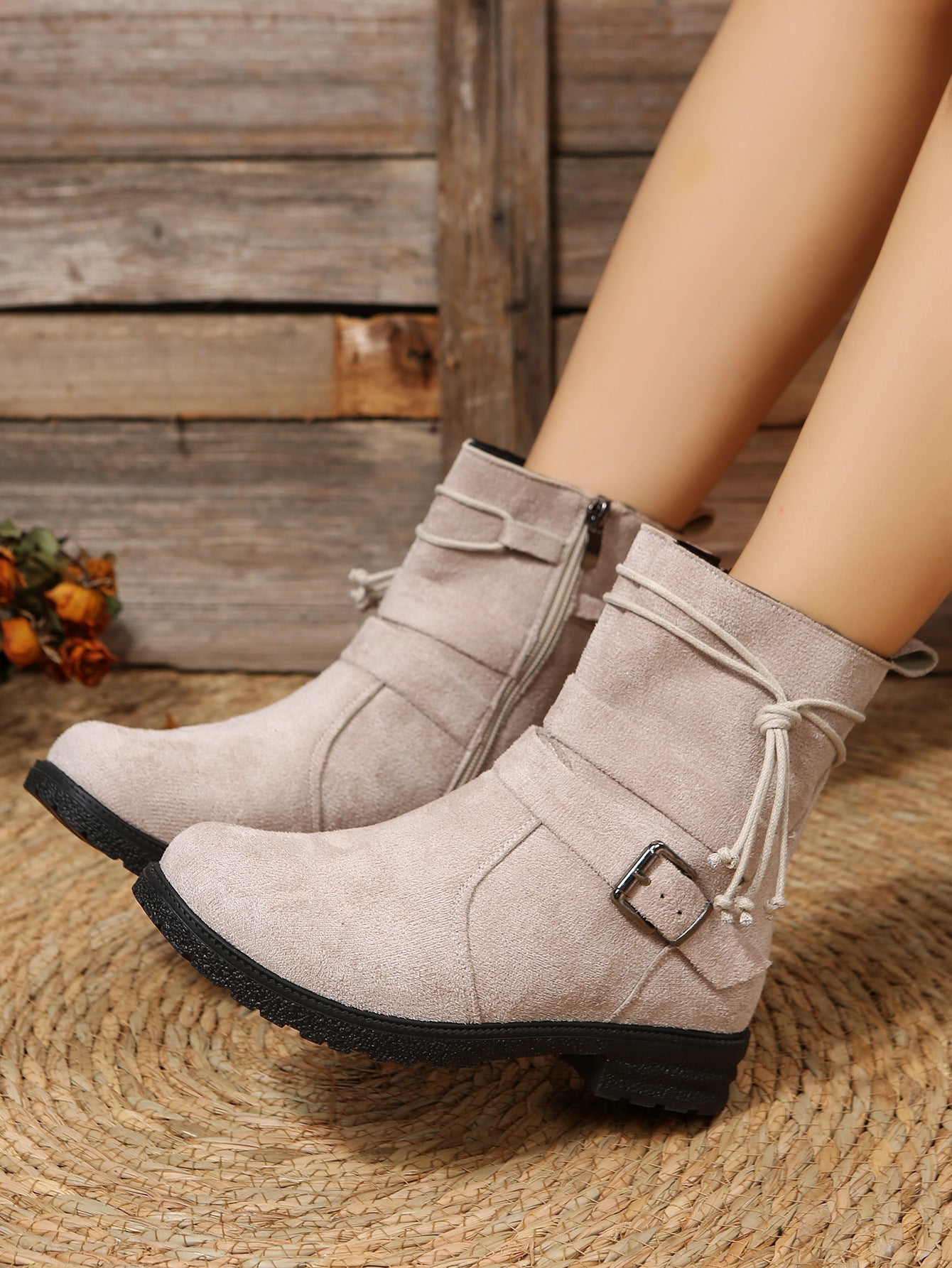 Low Heel Non-Slip Suede Ankle Boots in 3 Colors