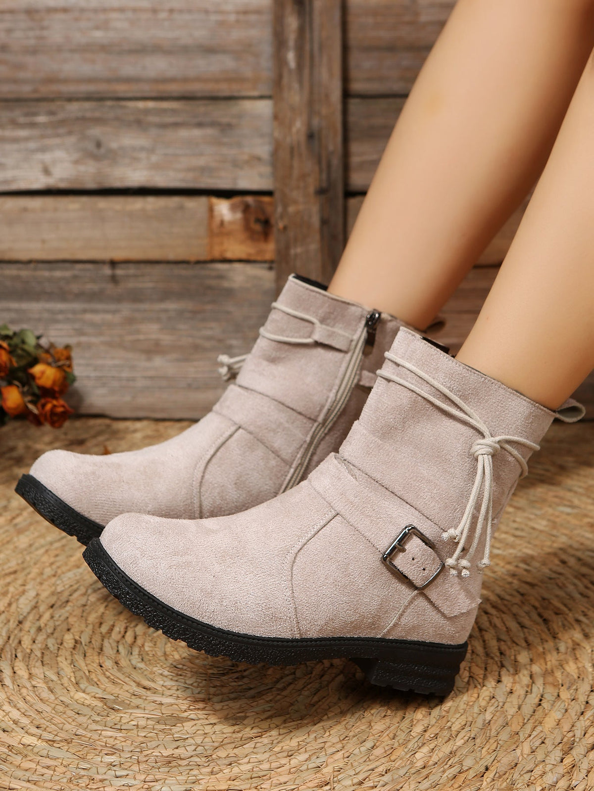 Low Heel Non-Slip Suede Ankle Boots in 3 Colors