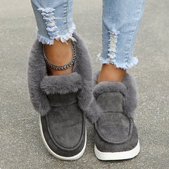 Suede Slipper Boots with Plush Fur