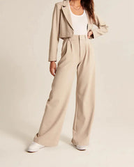 Pantalon large taille haute avec poches, 7 couleurs, S-5XL