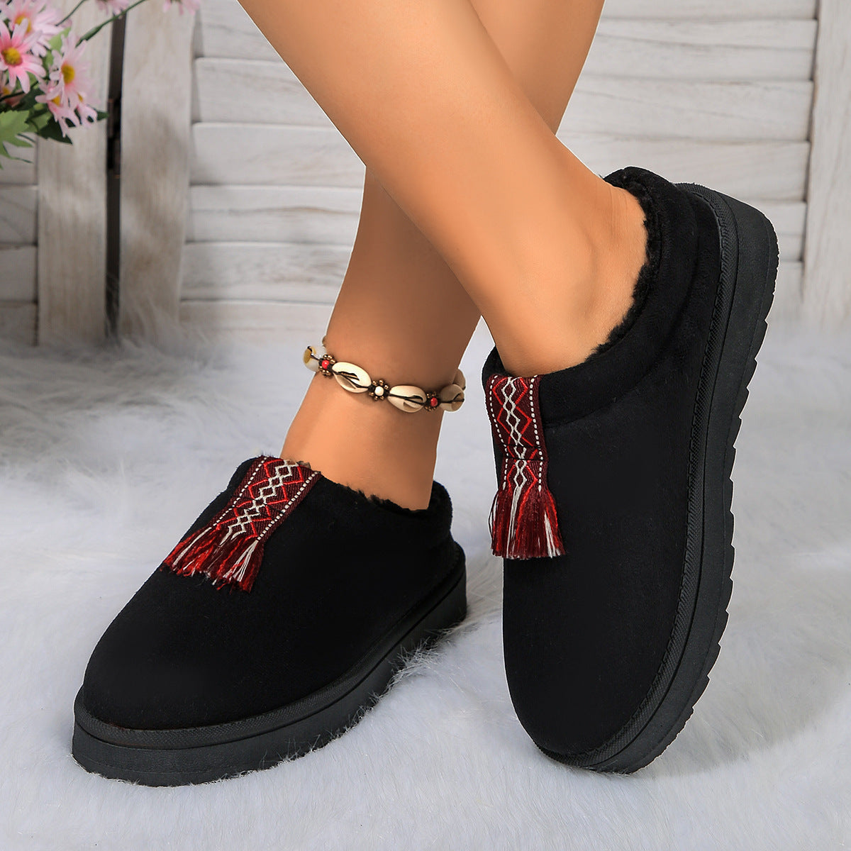 Suede Plush Slippers