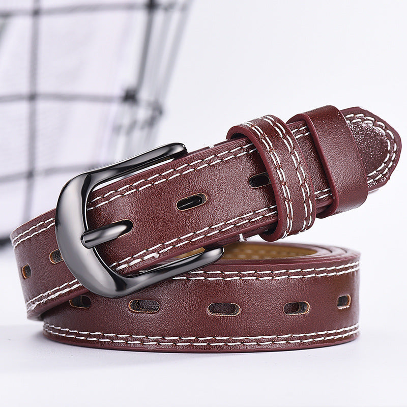 Unisex PU Leather 3'5â€?Belt in 4 Colors