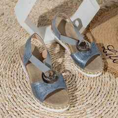 Wedge Sandals with Decorative Ring in 7 Colors