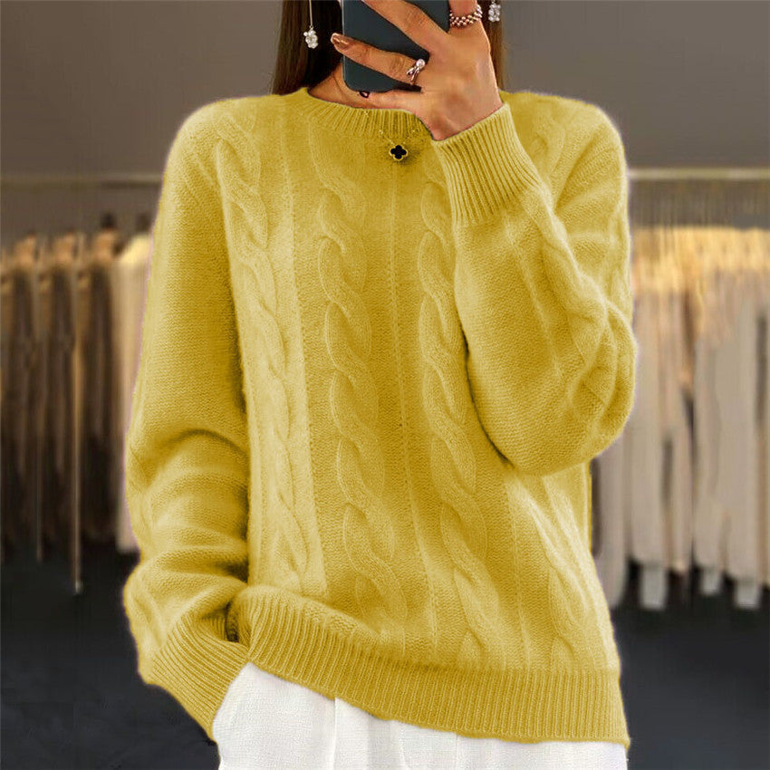 Cable-Knit Long Sleeve Sweater