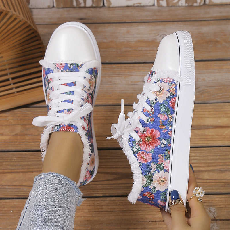 Patterned Canvas Sneakers