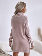 Robe pull à manches longues et col bénitier