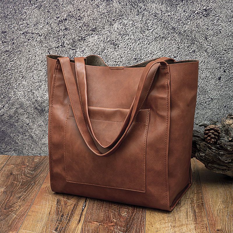 Large Capacity Satchel with Outside Pocket
