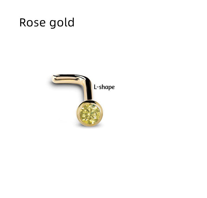 Nose Stud with Gem in 3 Colors and 4 Sizes