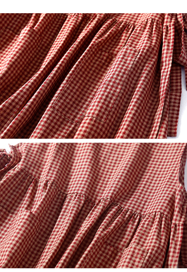 Sleeveless Checkered Midi Dress in 3 Colors M-2XL