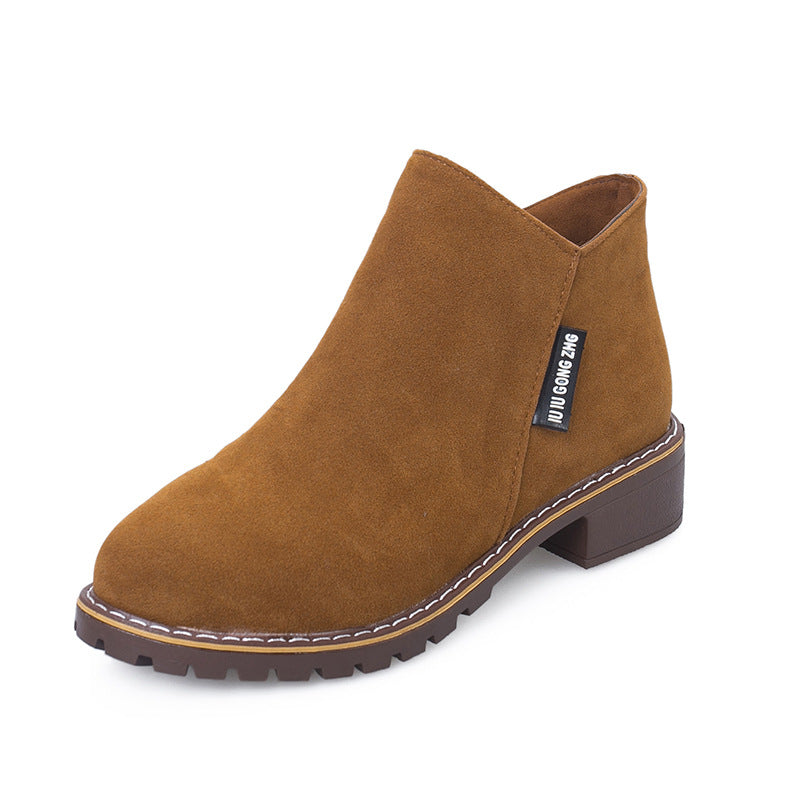 Stiefeletten mit niedrigem Absatz und Reißverschluss in 4 Farben