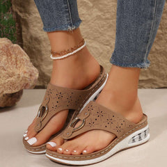 Thong Sandals with Wedge Heel