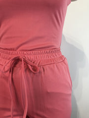 2 Piece Sleeveless Solid Color Tank Top Pants Set