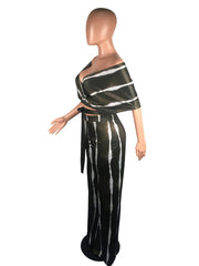 2 Pieces Tie Dye Off Shoulder Top Pants Set