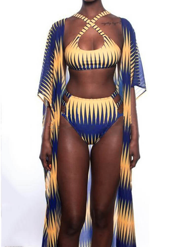 Three Pieces Beach Bikini Swimwear Suit