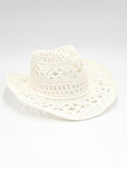 Chapeau de cowboy en paille tissée en 5 couleurs