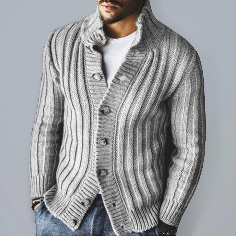 Men's Buttoned Long Sleeve Knit Sweater Cardigan in 2 Colors S-4XL