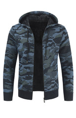 Men's Hooded Camo Long Sleeve Sweater in 4 Colors M-3XL